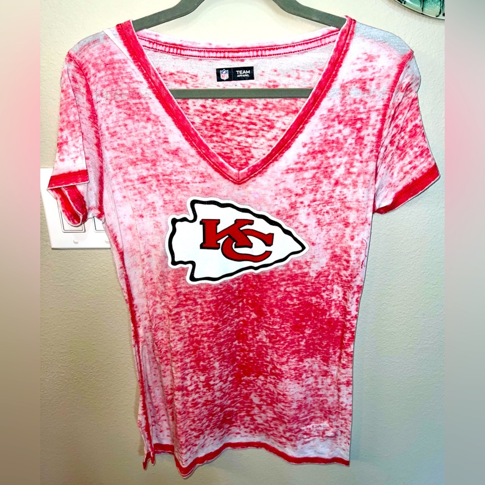 NFL Team Apparel KC Chiefs Burnout Tshirt Sz M